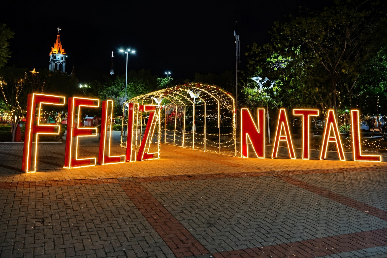 Portal iluminado Feliz Natal - referência 2010